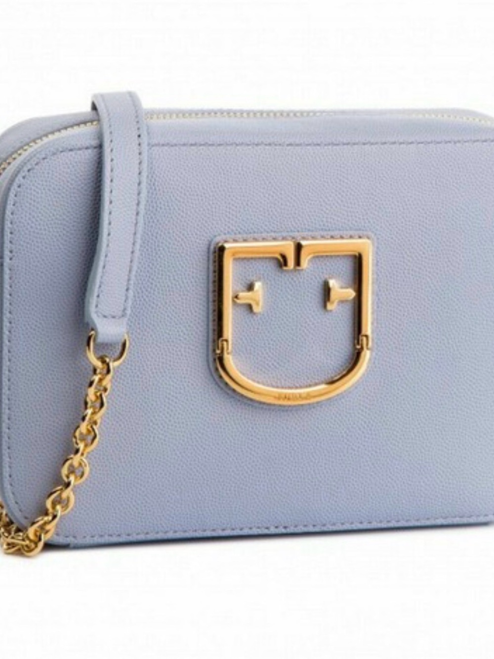 Furla Light Blue Crossbody Bag with Gold Hardware
